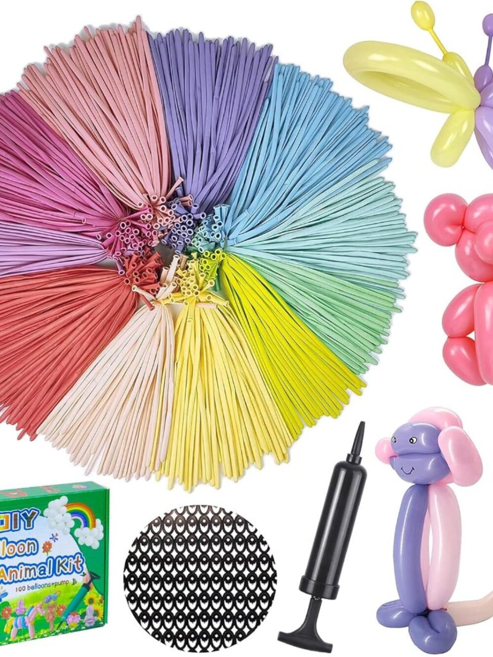 260 Balloons with Pump, Premium Long Latex Twisting Balloons animal kit, Birthda